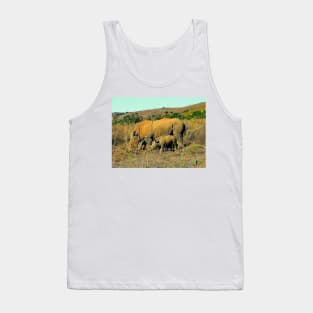 African Wildlife Photography Rhinoceros Reeds Tank Top